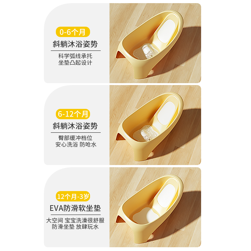 婴儿洗澡盆宝宝浴盆儿童新生儿洗澡桶婴幼儿小孩0一3岁可坐躺大号