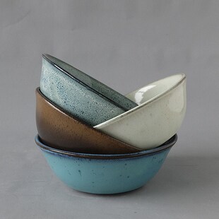 北欧窑变陶瓷餐具饭碗汤碗面碗粗陶家用日式复古菜碗喝粥碗沙拉碗