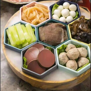 网红商用密胺烤肉菜盘子火锅创意托盘九宫格餐具专用特色分格拼盘