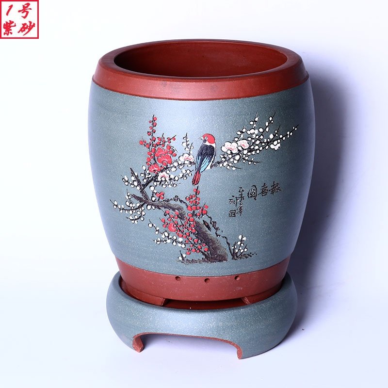 宜兴紫砂花盆陶瓷大号高档客厅惠兰君子兰专用盆精品圆形带底座,鲜花速递/花卉仿真/绿植园艺,花盆,淘宝优惠券,粉丝福利购,淘宝优惠卷