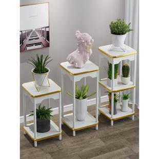 北欧阳台神器植物摆放架托架实木多肉架家用 白色花架子客厅落地式