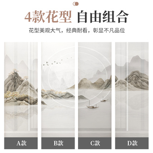 房间分割神器 山水实木屏风隔断遮挡玄关客厅办公室折叠移动新中式