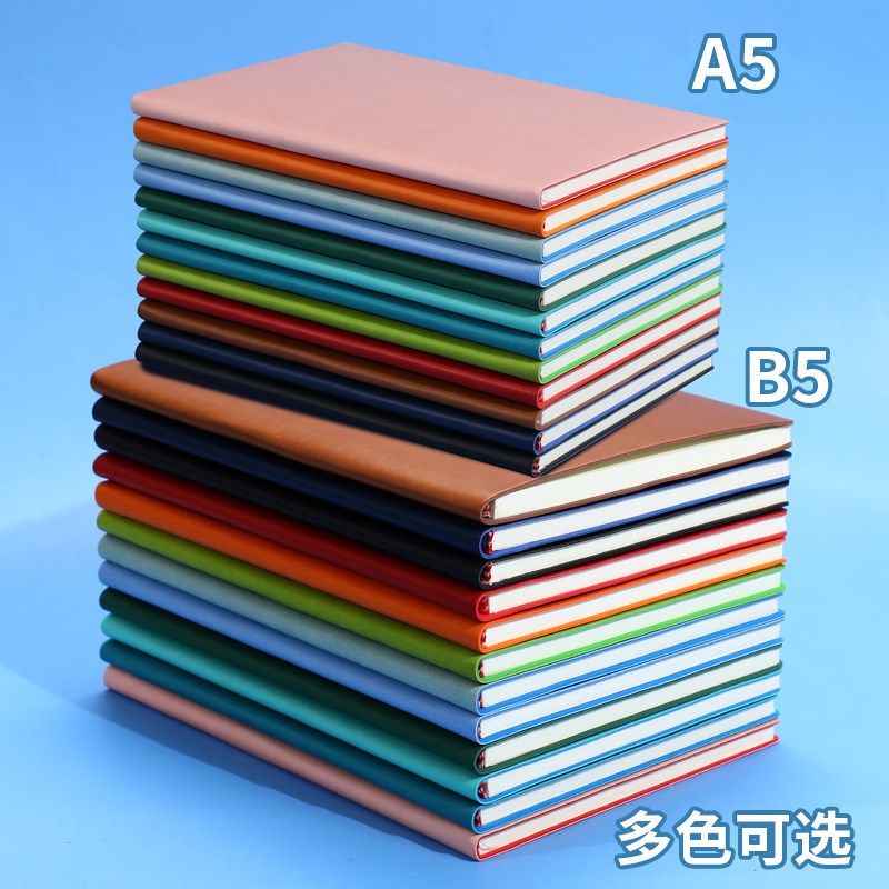 商务笔记本封面定制可印logo办公记事本软皮加厚简约大学生日记F
