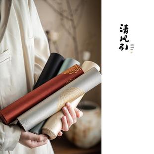 禅意茶席桌旗防水茶台茶布桌旗2米3米4米茶道配件 清风引新中式