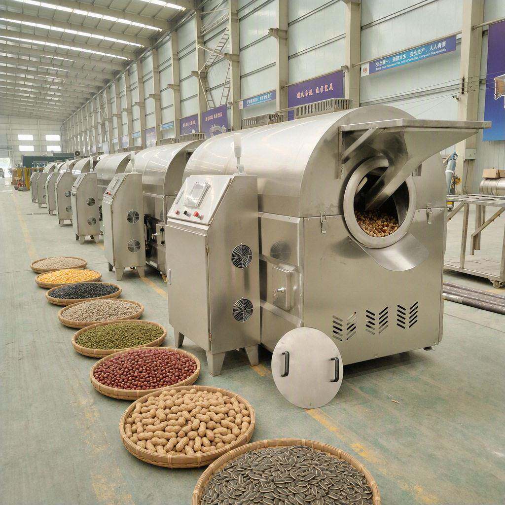商用电磁滚筒炒料机炒芝麻机器全自动五谷杂粮炒货机炒面粉机器