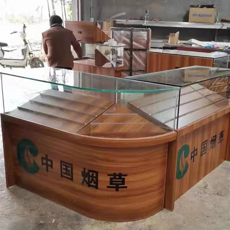新款烟柜收银台转角柜木质烟草展柜便利店超市玻璃柜台组合多直销
