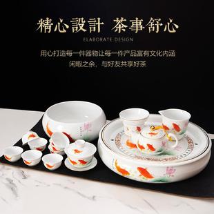 整套潮汕功夫茶具套装 中式 陶瓷茶壶茶杯茶盘家用客厅小套简约茶台