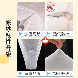 蚊帐家用2023新款 防摔儿童三开门双人床加密 卧室回底款 2022免安装