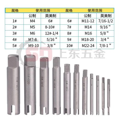 手用丝攻断头工具套装 断丝取出器 手动取断丝攻丝锥取出器M3-M30