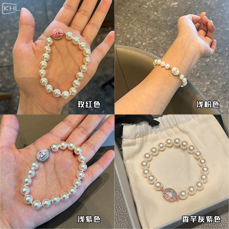 西太后磁吸珐琅珍珠手链土星饰品