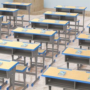 中小学生高中培训班机构写字桌椅单双人课桌椅补习辅导班教室学校