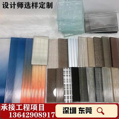 工厂直销定制夹丝玻璃入户隔断钢化艺术玻璃屏风酒店夹玻璃