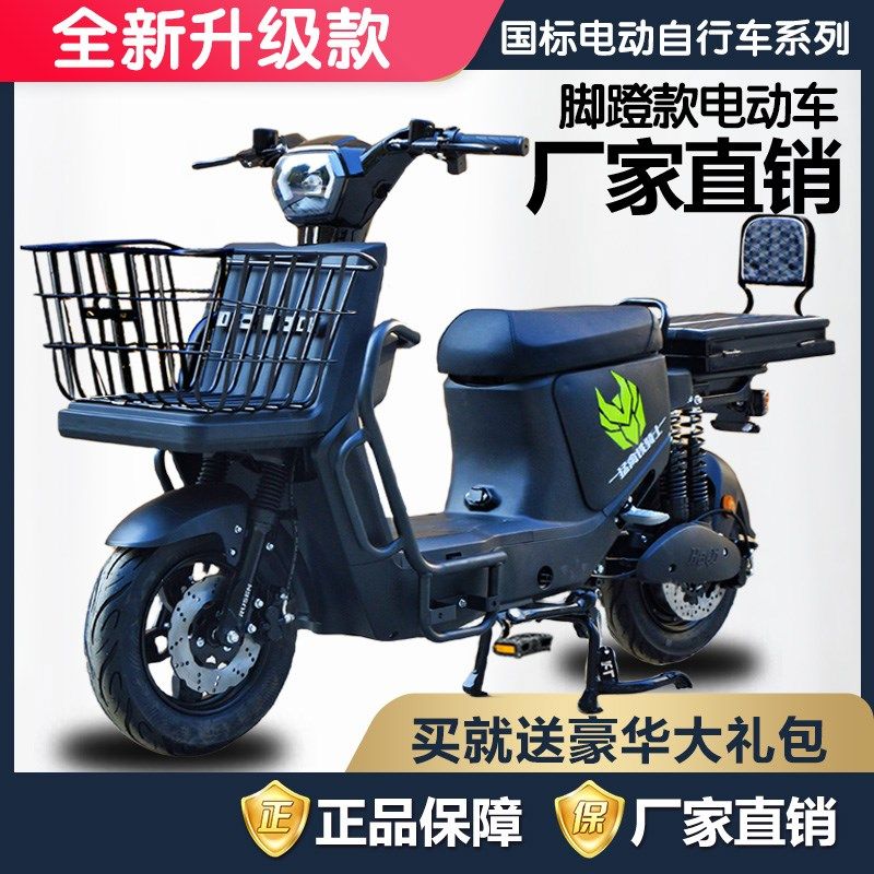 载重王电动车代步自行车可上w绿牌脚蹬款外送拉货锂电长跑王电动