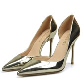 高跟鞋 46尖头侧空漆皮小码 10厘e米大码 女鞋