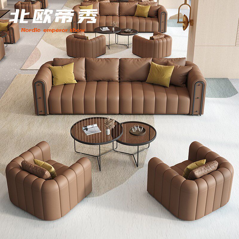 酒店大堂大厅贵宾会所休息区接待会G客售楼部沙发售楼处洽谈沙发