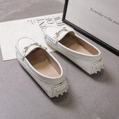 白色豆豆鞋 百搭软底休闲一脚蹬平底浅口单鞋 女春秋k2024新款 瓢鞋