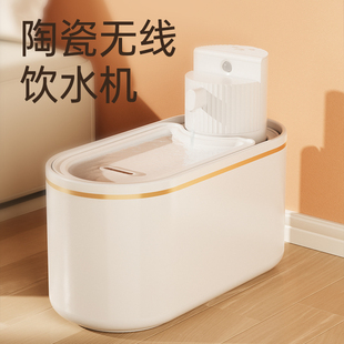 猫咪饮水机陶瓷无线自动喂水器猫喝水器循K环流动水不插电宠物用