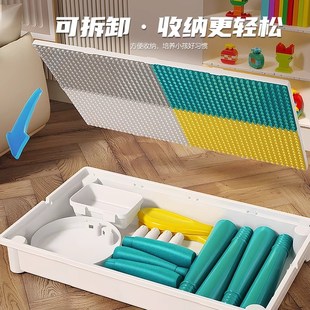 儿童多功能积木桌子大号颗粒1新款2拼图G3到6岁宝宝4益智0拼装玩