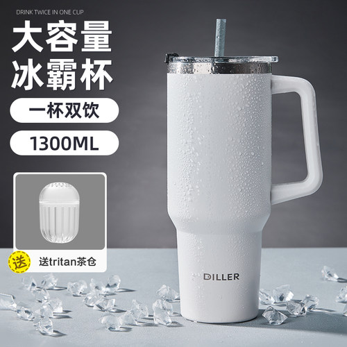 巨无霸保温杯大容量女生2024新款巨F型冰霸杯带吸管保冷冰杯子夏