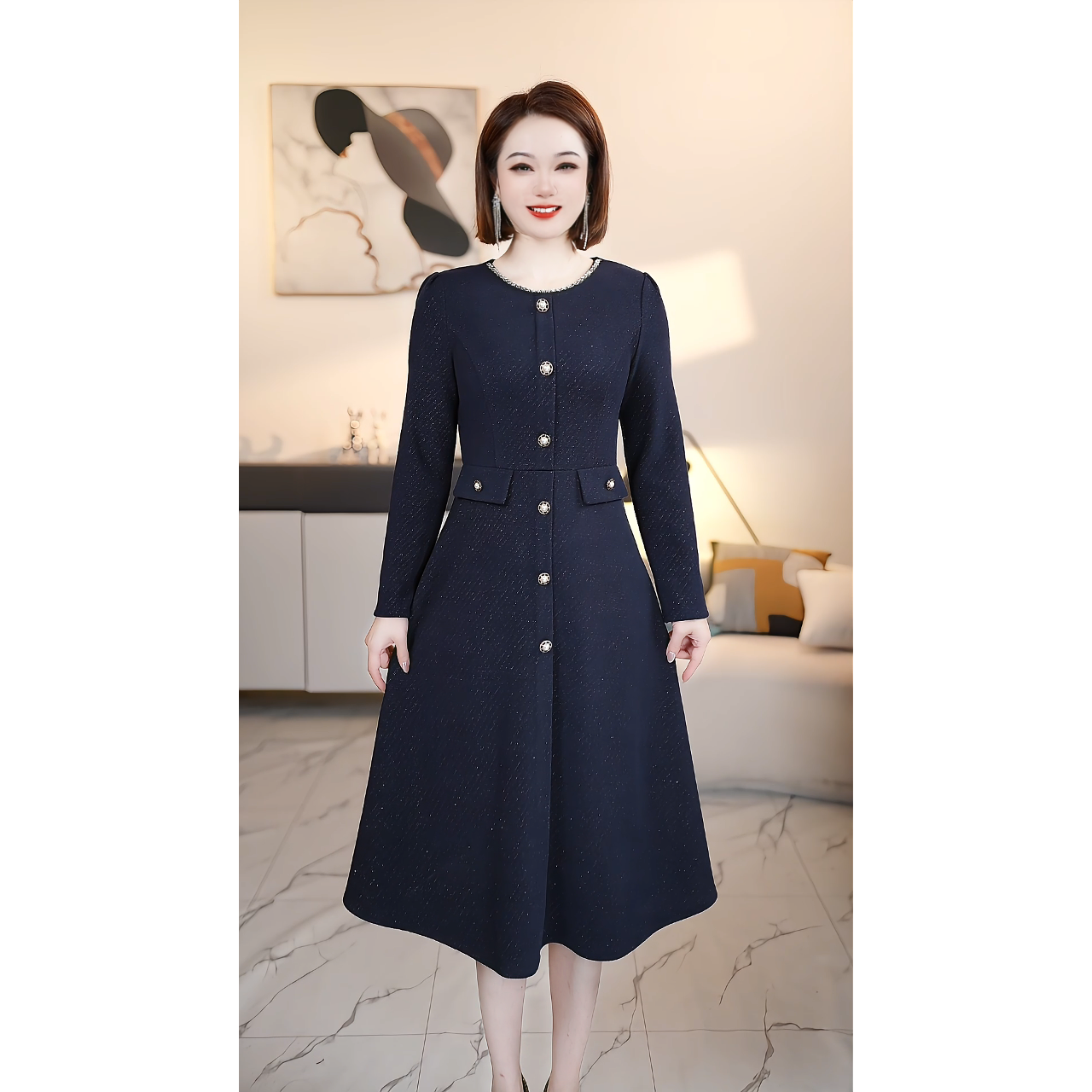 【深圳薇姐清仓】P高端大码原创遮肉显瘦连衣裙 P33