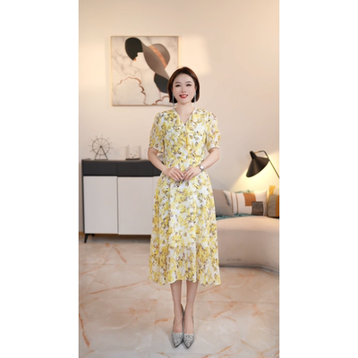 【深圳薇姐清仓】P高端大码原创遮肉显瘦连衣裙 P2212