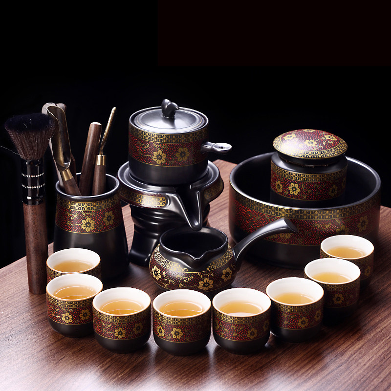 茶道茶壶小套装家用客厅简约功夫茶具办I公室全自动懒人泡茶器茶