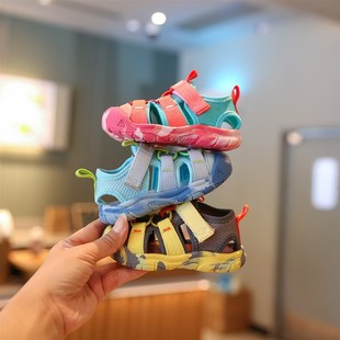 小童鞋子夏季新款婴儿学步鞋宝宝凉鞋1一J3岁男宝鞋女宝包头沙滩