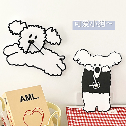 时钟挂墙免打孔可爱少女心卧室挂钟客厅书K桌床头摆件桌面静音钟