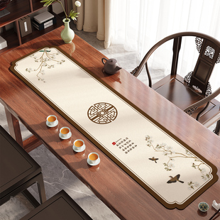 桌旗新中式茶席古典中国风禅意茶桌垫布吸水茶台垫布异形沥水垫