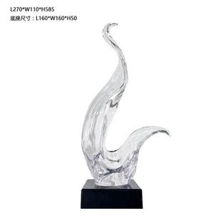 饰品 售楼处酒店大堂雕塑摆件家居饰品透明树脂客厅玄关电视柜软装