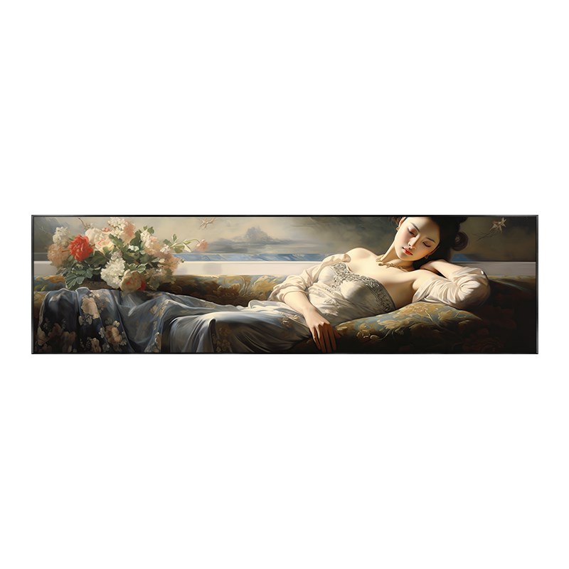 中式卧室装饰画床头挂画艺术美女背景画性感人物酒店宾馆房间壁画图片