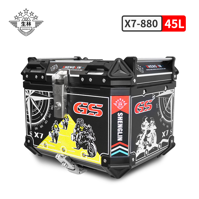 生林摩托车铝合金尾箱踏板车UY小牛NS后备箱GW通用裂行姜戈后尾箱