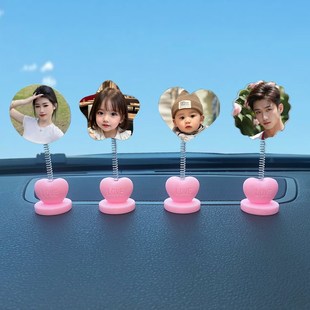 图片定制新款网红汽车摆件摇头车载车内装饰品情侣diy男女可爱