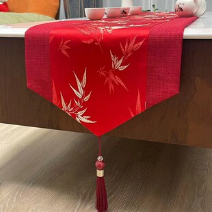 禅意桌旗轻奢高端茶几桌布艺长条茶席茶旗现代简约茶桌垫布 新中式