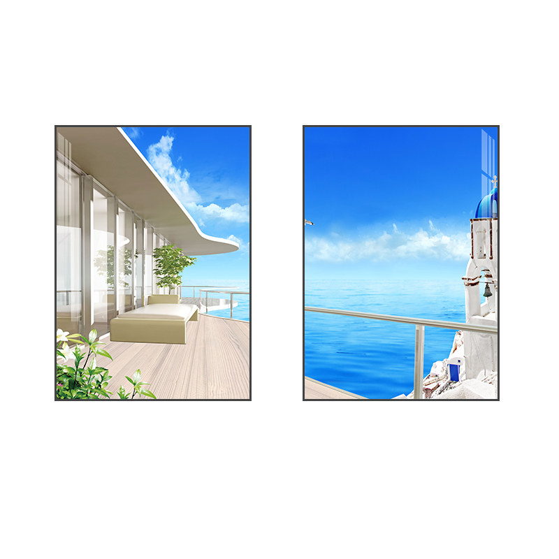 轻奢简约现代卧室装饰画主卧床头背景墙2023新款酒店民宿两联挂画