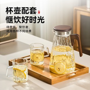 女生高颜值水具大容量泡茶杯子 捷安玺茶杯耐高温高硼硅玻璃杯套装