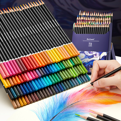 Touchmark彩铅美术生专用水溶性彩色铅笔48色油性72色专业涂色套装初学美术素描小学生绘画儿童画画彩笔画笔