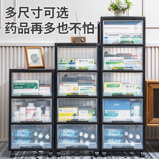 药柜收纳盒家用多层药箱医大P容量药物药品整理 药箱收纳柜家庭装