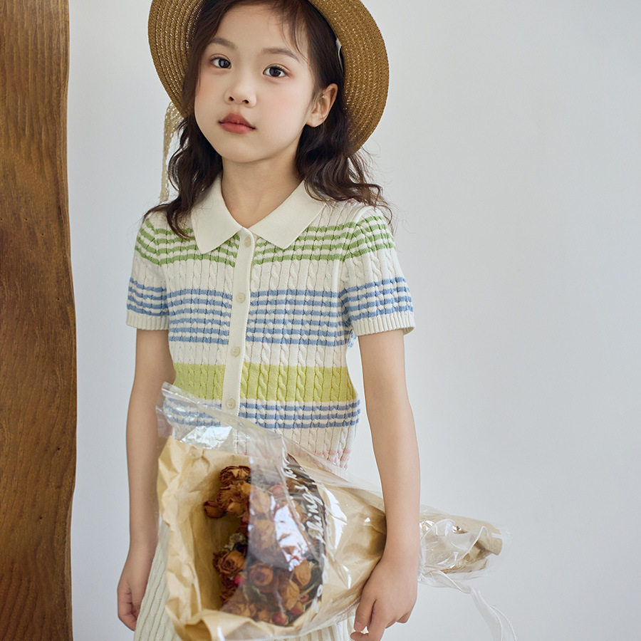 新款学院风开衫+半截裙夏季女童