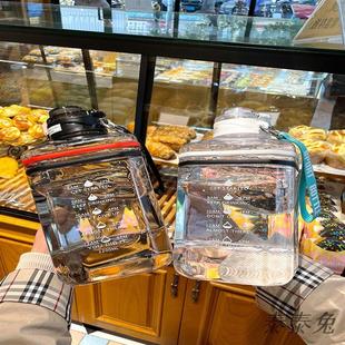 2L超大容量水杯夏男士 日本JULIPET 运动健身水壶男生耐高温吨桶