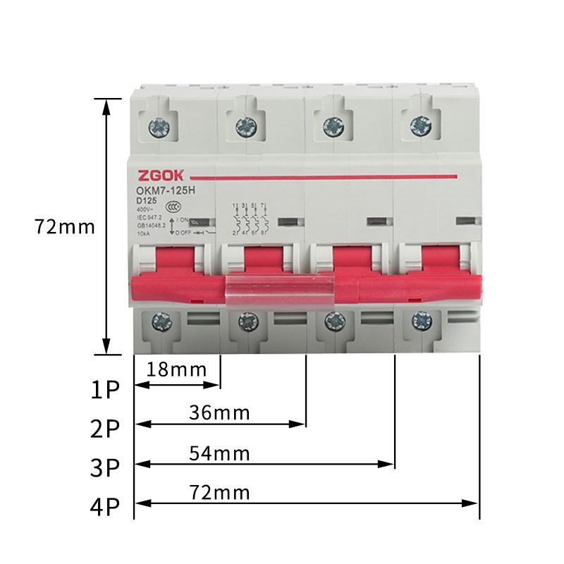 家用空气开关DZ47-100A 1P 2P 3P 4P100A125A D型空开小型断路器