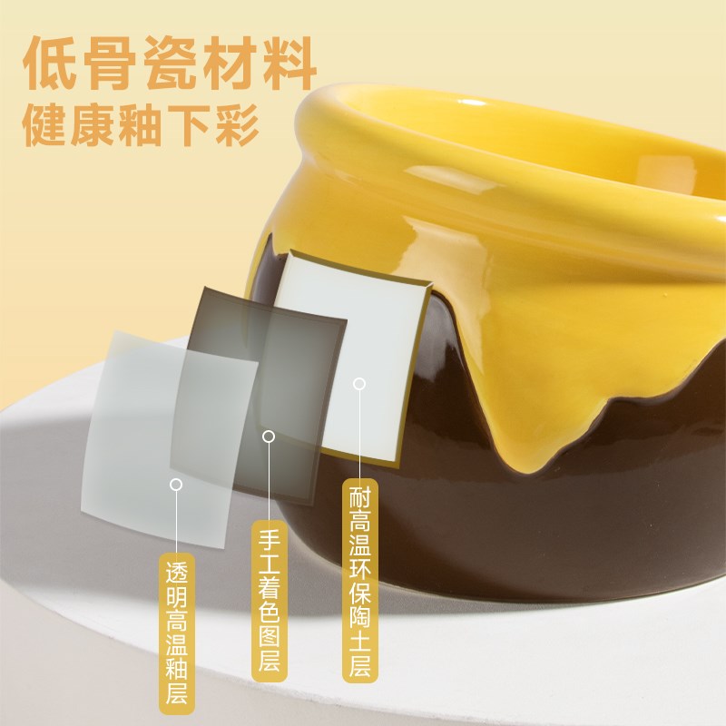 派派猫大口径猫碗陶瓷保护颈椎斜口高脚喝水碗狗食盆宠物猫咪粮碗
