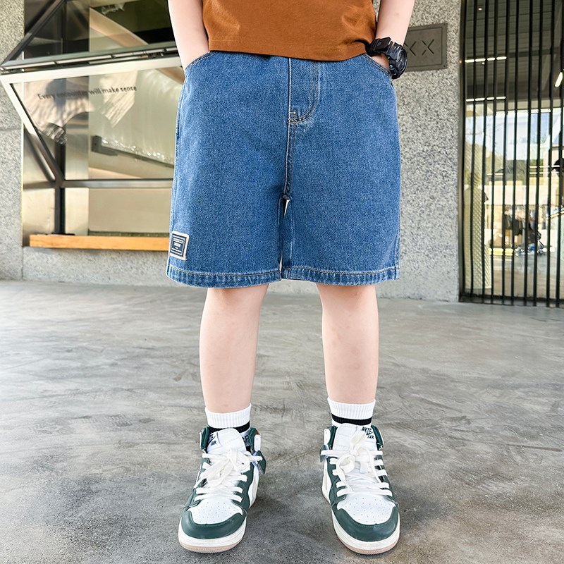 胖童短裤加肥加大男童牛仔短裤夏季大童男孩大码童装胖儿童五分裤