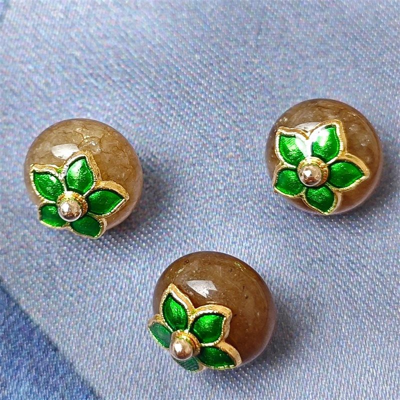 10mm天然玉石茶色扁珠纽扣新中式国风旗袍马甲衬衫宋锦定制扣,居家布艺,纽扣,淘宝优惠券,粉丝福利购,淘宝优惠卷