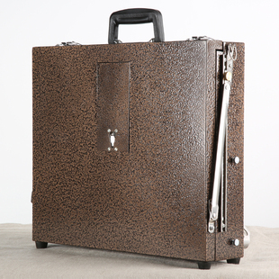 金属油画箱带油盘 笔架 弹簧绳 背带 不锈钢镀锌薄板三脚油画箱