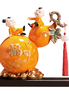 客厅福字葫芦摆件新中式桌面玄关电视柜酒柜装饰品乔迁新居工艺品