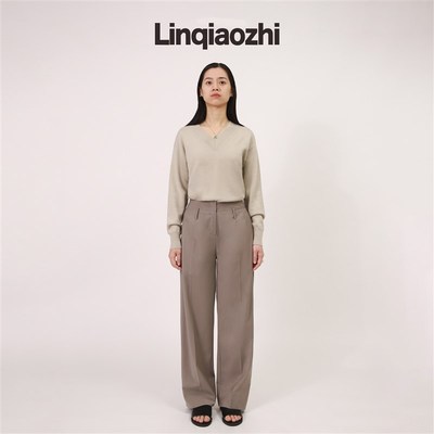 林乔芝2023新品薄款西装裤新款长裤女装素觉绵羊毛时装裤