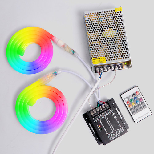 led柔性12v七彩变色调光软灯带rgb灯户外防水摆摊装饰霓虹氛围灯