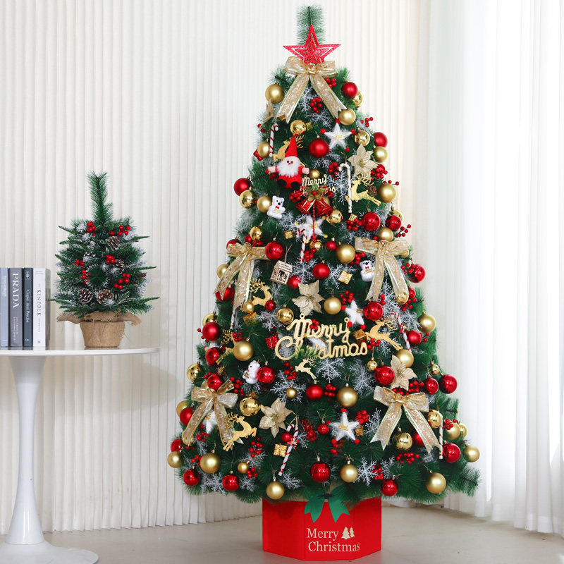 2022松针圣诞树家用1.5米套餐摆件diy加密发光1.8米3圣诞节装饰品