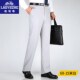 裤 老爷车白色夏薄款 宽松高腰深裆免烫中老年商务爸爸西装 西裤 男士
